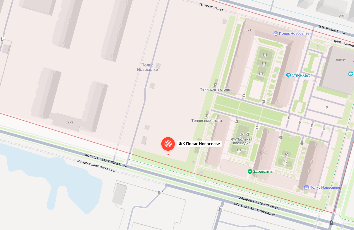 Расположение ТЦ ПОЛИС НОВОСЕЛЬЕ